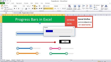 how to make progress bar in excel vba
