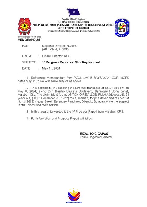 how to make progress report in pnp