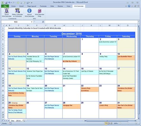 how to make project calendar in excel