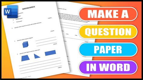 how to make question paper in ms word