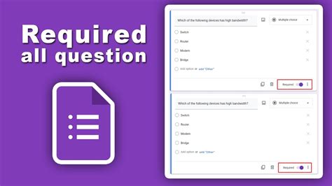 how to make questions compulsory in google forms
