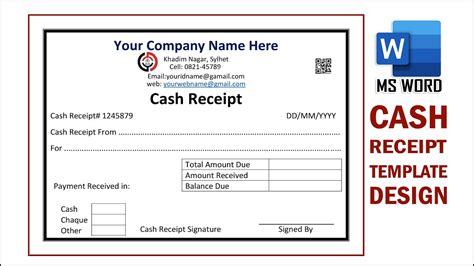 how to make receipt template in microsoft word