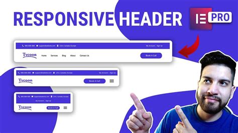 how to make responsive header in elementor