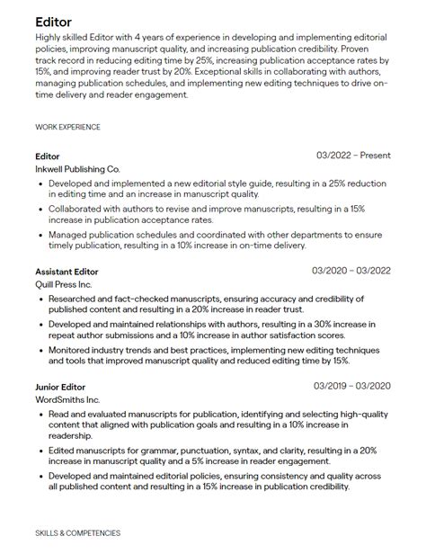 how to make resume for editor