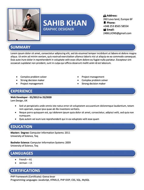 how to make resume format in word