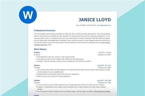 how to make resume on microsoft word