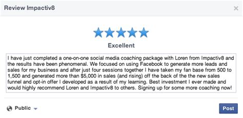 how to make review on facebook page