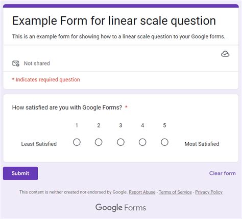 how to make scale question in google form