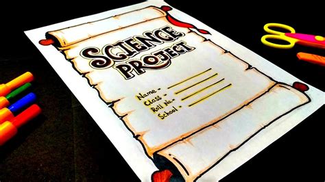 how to make science project file front page