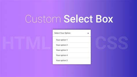 how to make select box in html
