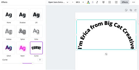 how to make semi circle text in canva