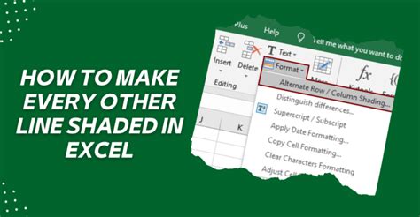 how to make shaded lines in excel