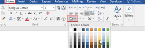 how to make shading lighter in word