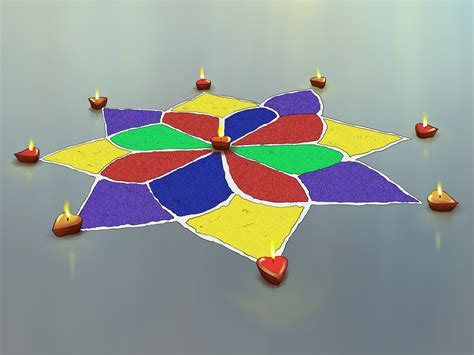 how to make simple rangoli step by step