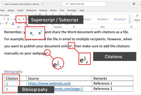 how to make small citation numbers in word