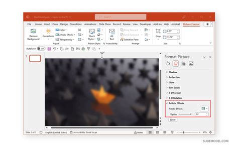 how to make something blurry in powerpoint