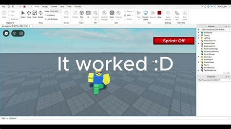 how to make sprint button in roblox studio