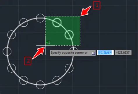 how to make square selection in autocad