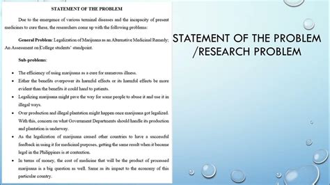 how to make statement of the problem in research chapter 1
