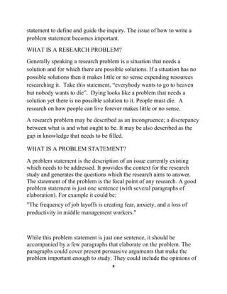 how to make statement of the problem in research pdf
