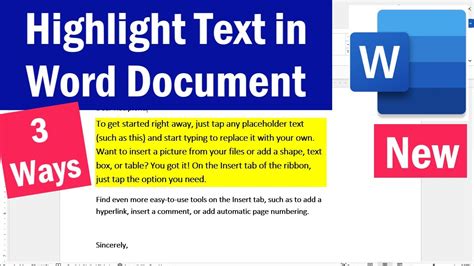 how to make straight highlight in word