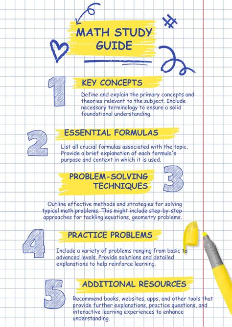 how to make study guide for math