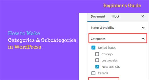 how to make sub categories in wordpress