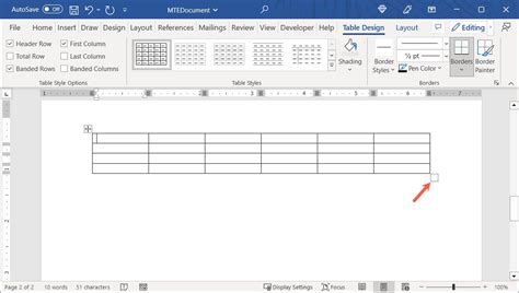 how to make table cells bigger in word