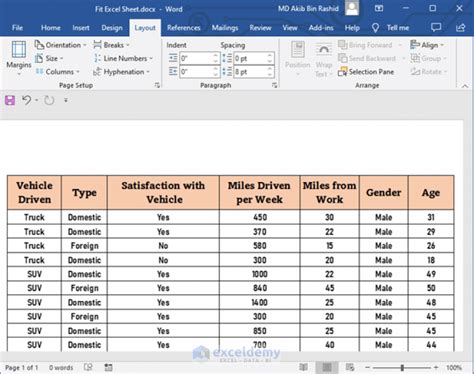 how to make table fit in one page excel