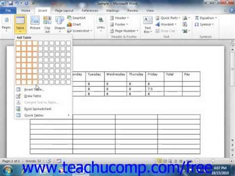 how to make table in microsoft word for beginners