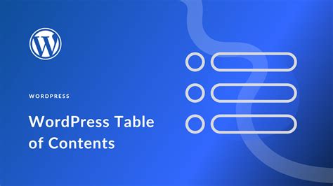 how to make table of content in wordpress
