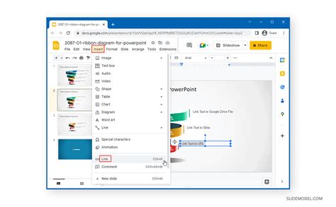 how to make text a link on google slides