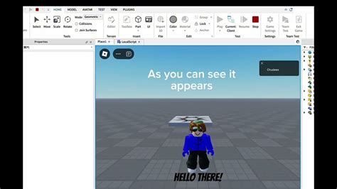 how to make text appear on screen in roblox studio