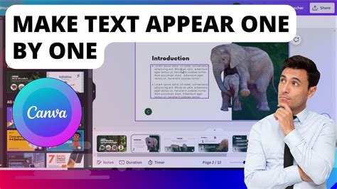 how to make text appear one by one in canva presentation
