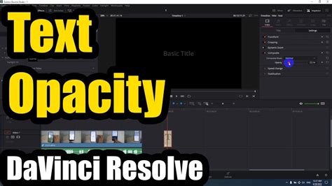 how to make text background transparent in davinci resolve