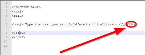 how to make text bold and italic in html code