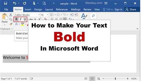 how to make text bold in microsoft word