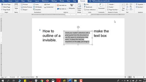 how to make text box in word invisible