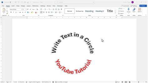 how to make text circle in ms word