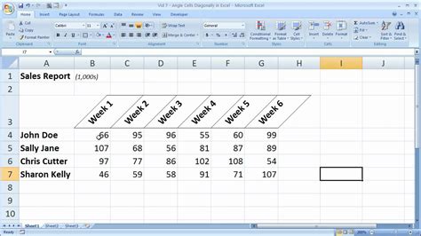 how to make text diagonal in excel