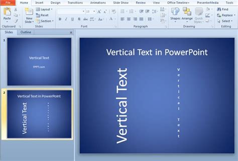 how to make text go vertical in ppt