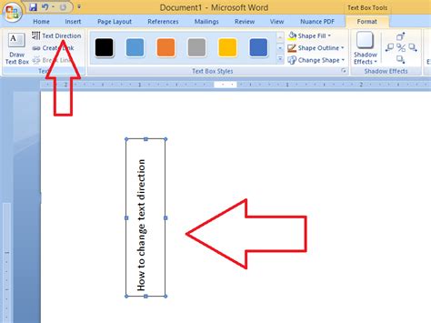 how to make text horizontal in word table