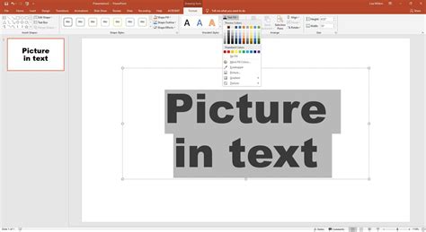 how to make text into picture powerpoint