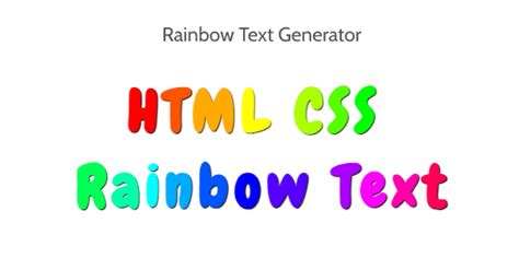 how to make text rainbow color in html