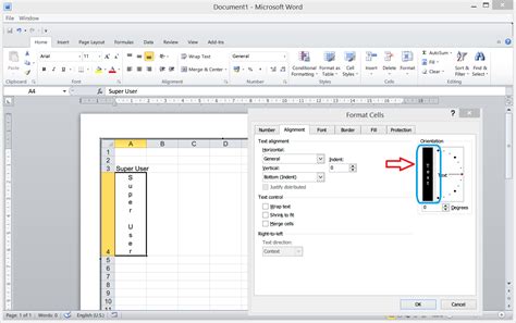 how to make text run vertically in word