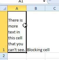 how to make text visible in excel