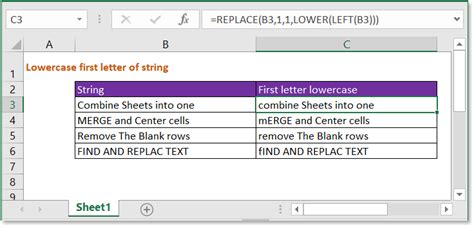 how to make the first letter lowercase