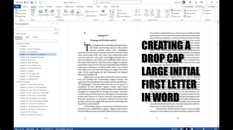 how to make the first letter of a chapter big in word