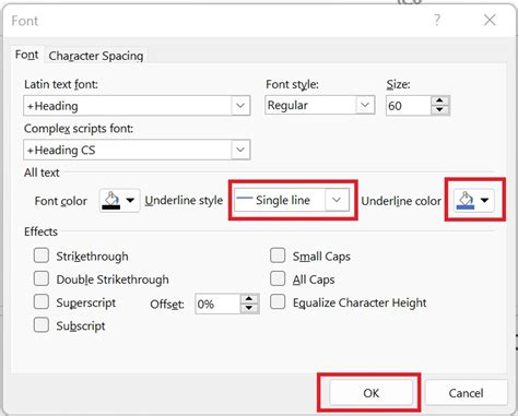 how to make the underline a different color in powerpoint