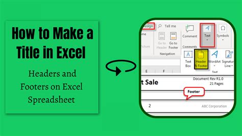 how to make title heading in excel
